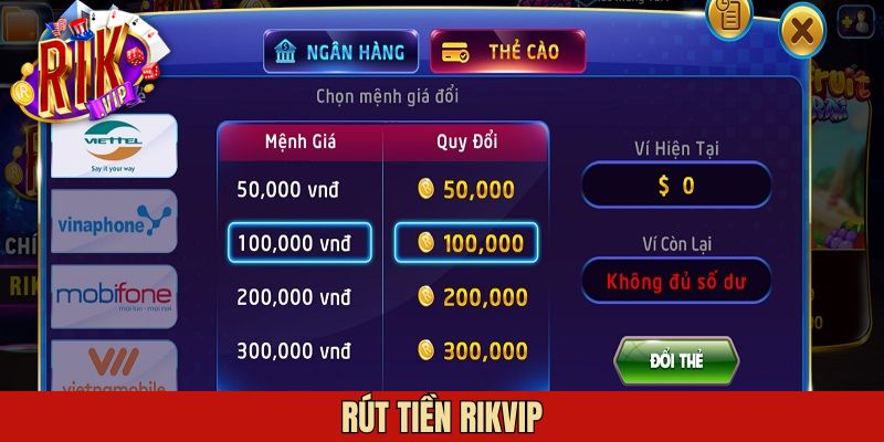 Rút Tiền Rikvip - Thao Tác Thực Hiện Nhanh Chóng An Toàn